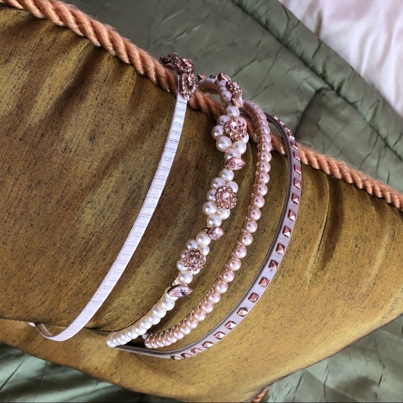 Bundle of 4 Pearl and Jewel Embellished Headbands - Picture 6 of 10
